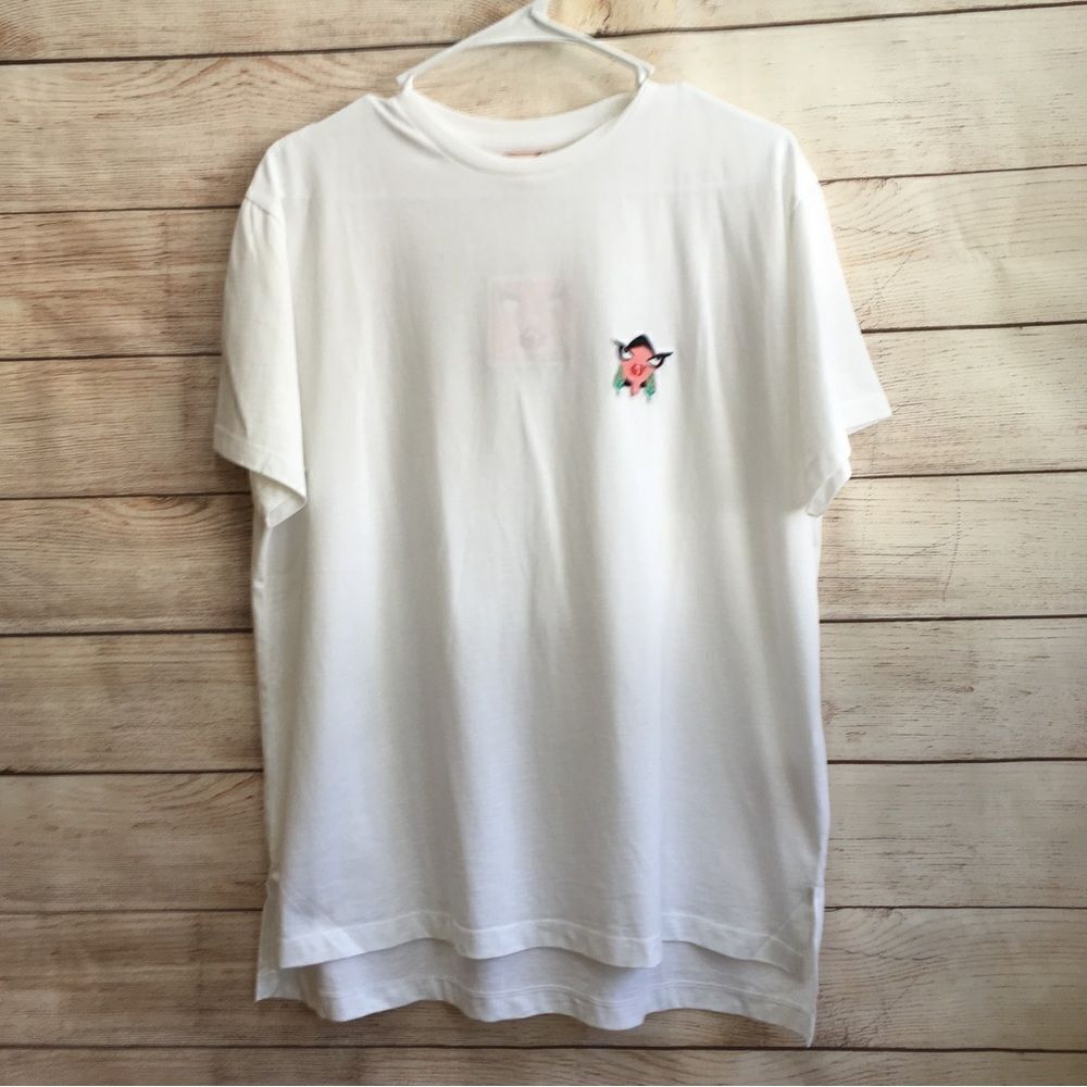 NEW WITH TAGS BADGLEY MISCHKA ORIGINAL ARTWORK TSHIRT IN WHITE‎